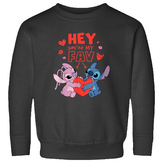 Disneyss Stitch Angel Hey Youre My Fav Love Valentines Day Sweatshirts