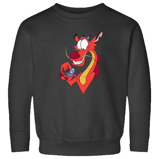 Disney Mulan Mushu And CriKee Pocket Logo Sweatshirts