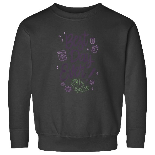 Kids Disneyss Tangled Best Day Ever Pascal Outline Portrait Youth Sweatshirts