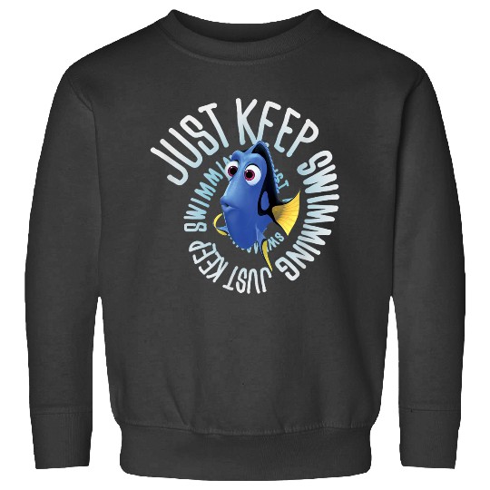 Disneyss Pixars Finding Dory Just Keep Swimming Big Chest Logo Sweatshirts
