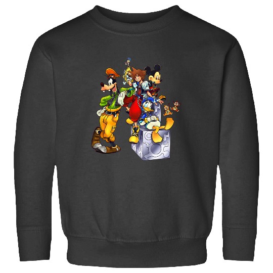 Disney Kingdom Hearts Goofy Mickey & Donald Sora Block Shot Sweatshirts