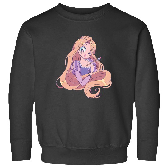 Disney Tangled Cute Rapunzel Manga Version Chest Portrait Sweatshirts