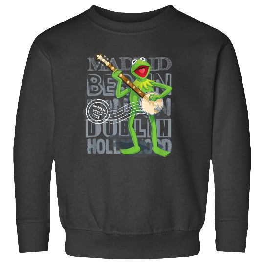Disneyss The Muppets Vintages World Tour Kermit Banjo Poster Sweatshirts
