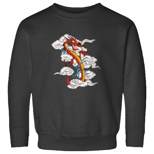 Disney Mulan Chinese New Years Sassy Mushu Clouds Portrait Sweatshirts