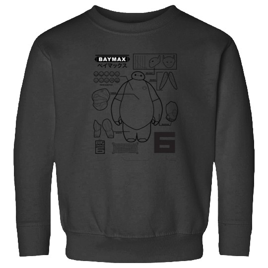 Disney Big Hero 6 Baymax Upgrades Kanji Schematics Sweatshirts
