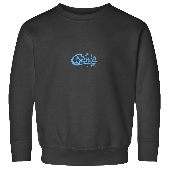 Disneyss Aladdin Genie Different Expressions Chest Text Logo Sweatshirts