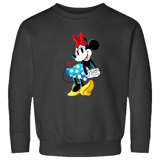 Disney Minnie Mouse Polka-Dot Skirt Cute Retro  Pose Sweatshirts