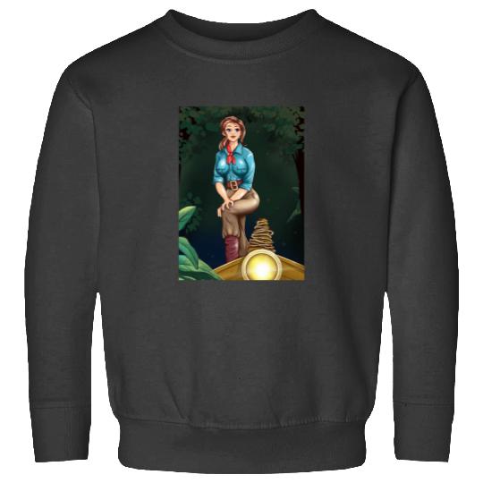 Lily Houghton Fictional Character Drawing from Disneys jungless Cruise Long Sweatshirts