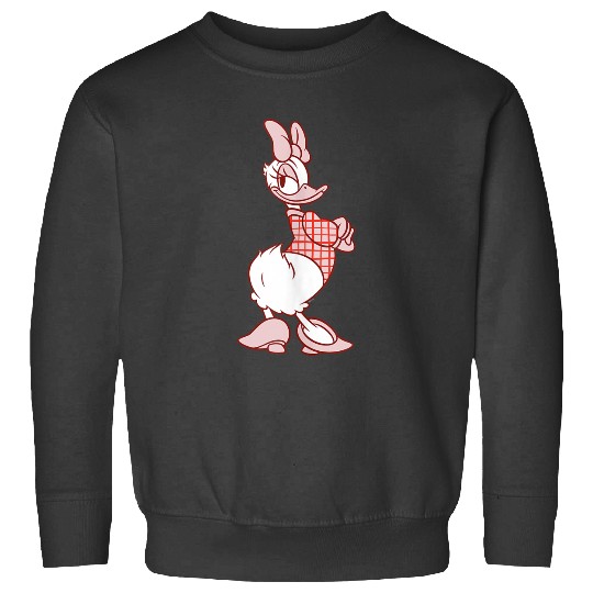 Disneyss Daisy Duck Sassy In White Pink Pose With Plaid Top Sweatshirts
