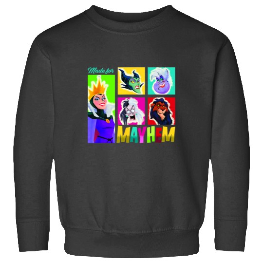 Disney Villains Made For Mayhem Colorful Big Chest Portraits Sweatshirts