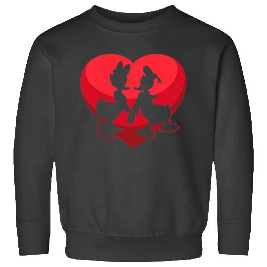 Disneyss Donald And Daisy Duck Valentine's Day Small Heart Sweatshirts