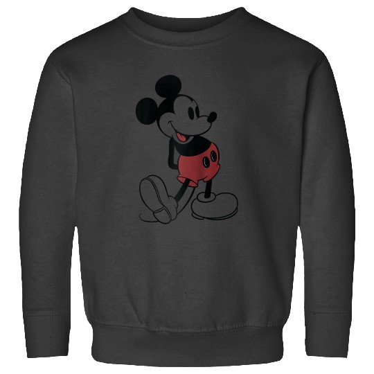 Disney Mickey Mouse Classic Standing Pose Outline Raglan Baseball Tee Sweatshirts