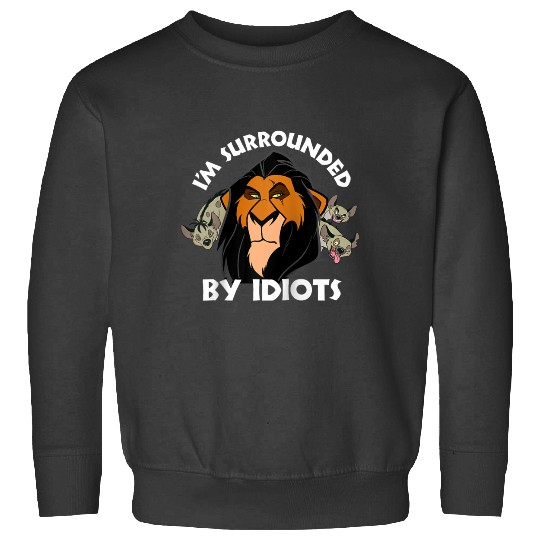 Disney The Lion King Scar I'm Surrounded By Idiots Portrait Raglan Baseball Tee Sweatshirts