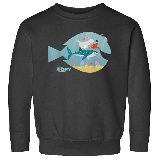 Disneyss Pixars Finding Dory Fish Frame Adventure Crew Logo Sweatshirts