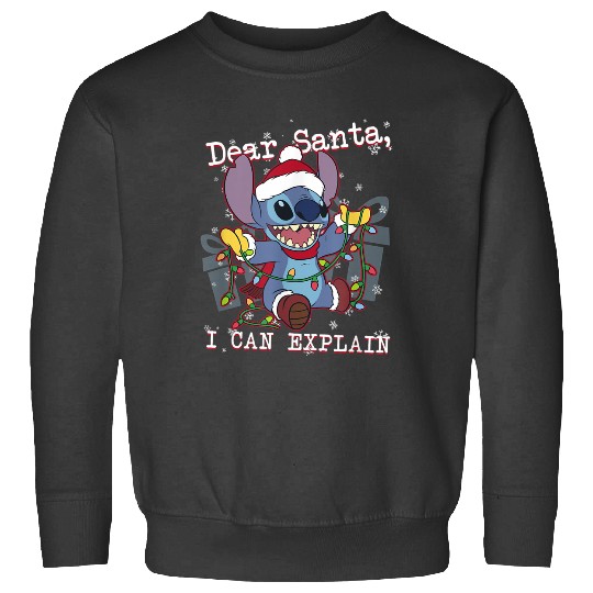 Disneyss Lilo Stitch Christmas Dear Santa I Can Explain Short Sleeve Sweatshirts