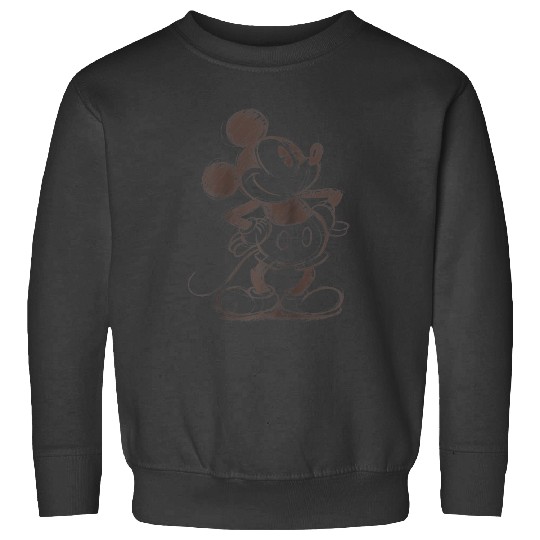 Disney Mickey And Friends Mickey Mouse Sketch Portrait Raglan Baseball Tee Sweatshirts