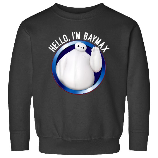 Disneyss Big Hero 6 Baymax Wave Hello Circle Graphic Sweatshirts