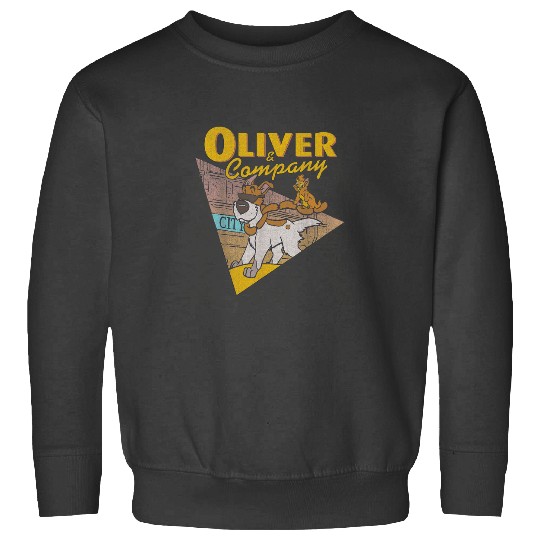 Disney Oliver Company Cool Dog and Cat Graphic T Sweatshirts