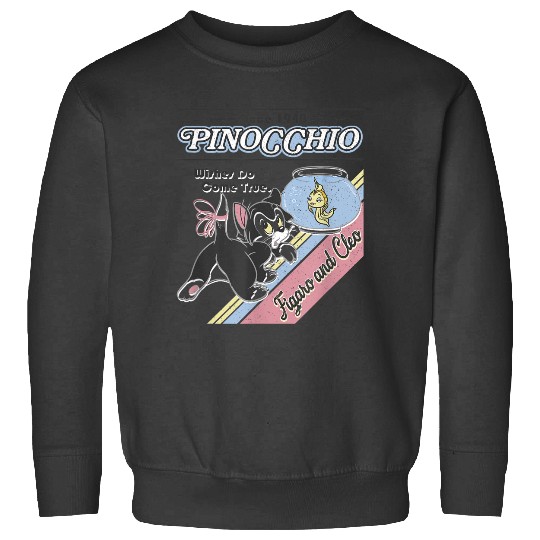 Disney Pinocchio Wishes Do Come True Figaro And Cleo Sweatshirts