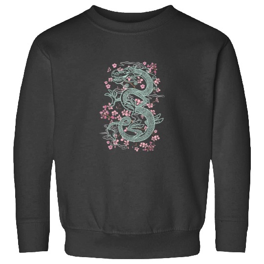 Disney Mulan Mushu Floral Outline Sweatshirts