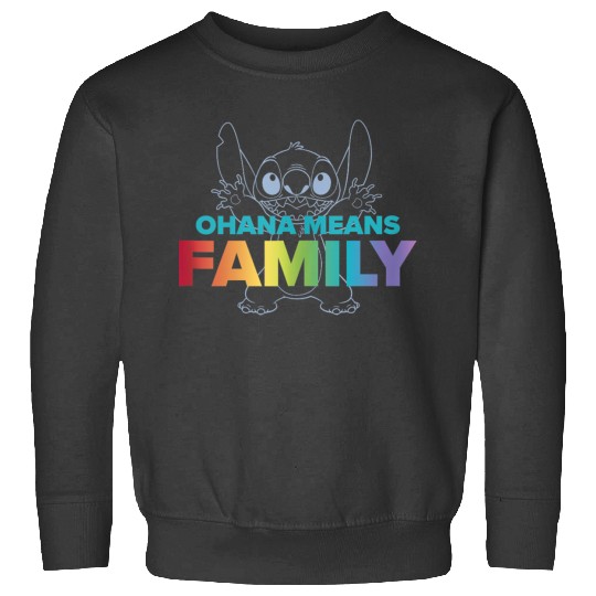 Disneyss Lilo Stitch Ohana Means Family Stitch Rainbow Pride Sweatshirts