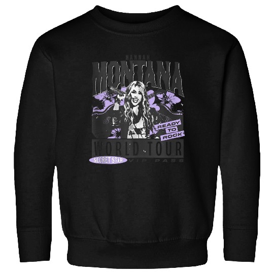 Disneyss Hannah Montana World Tour Ready To Rock Chest Poster Sweatshirts