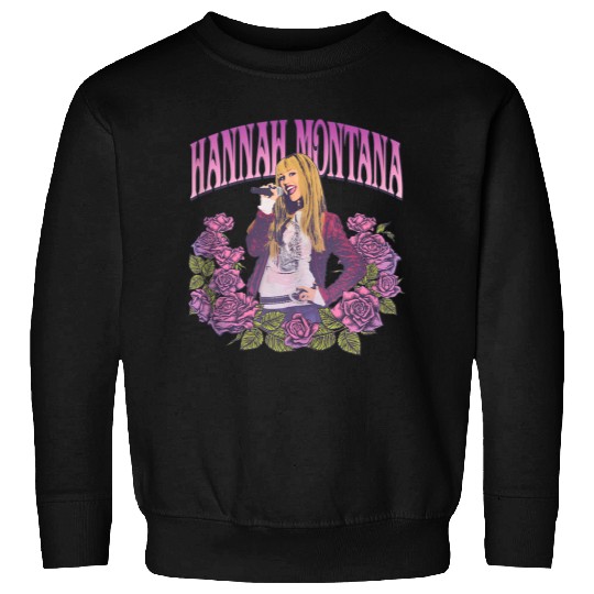 Disneyss Hannah Montana Iconic Popstar Floral Big Chest Frame Sweatshirts