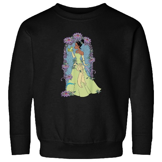 Disneyss The Princess And The Frog Tiana Profile Stained Glass Sweatshirts