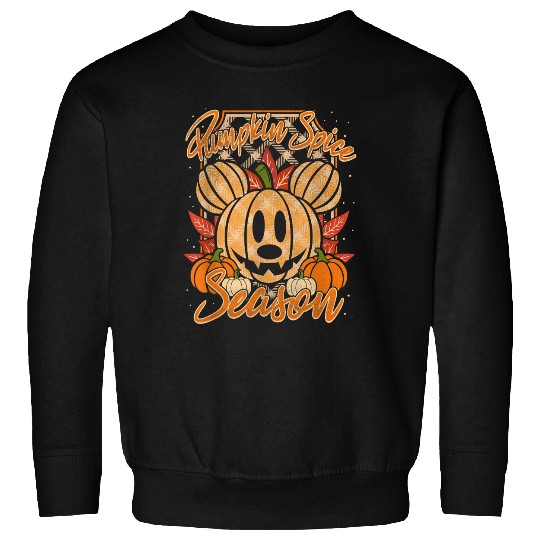 Discover Disney Mickey And Friends Halloween 2024 Pumpkin Spice Chest Logo Sweatshirts