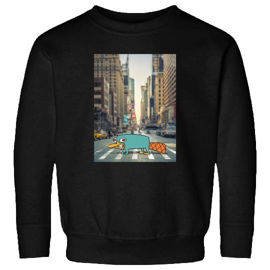 Discover Disney Phineas And Ferb Perry The Platypus Crossing The Road Sweatshirts