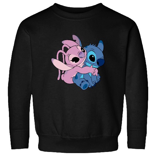 Discover Disney Lilo Stitch Cute Angel Stitch Hugging Chest Logo Sweatshirts