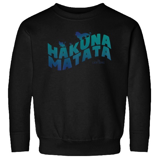 Disneyss Lion King Hakuna Matata Blue Text Trio Logo Sweatshirts