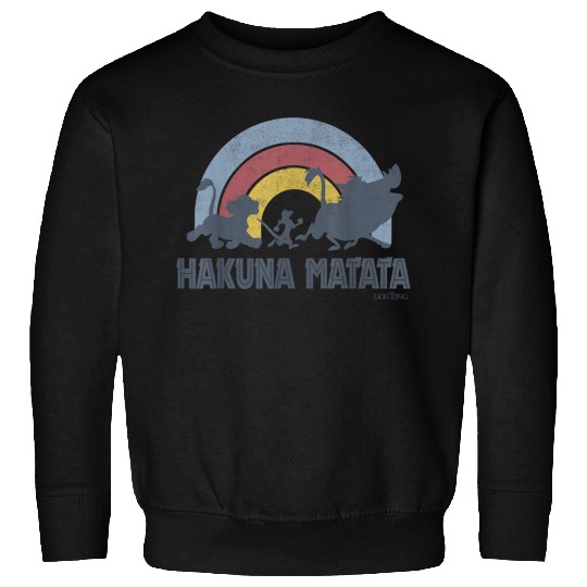 Disneyss The Lion King Hakuna Matata Distressed Rainbow Logo Sweatshirts