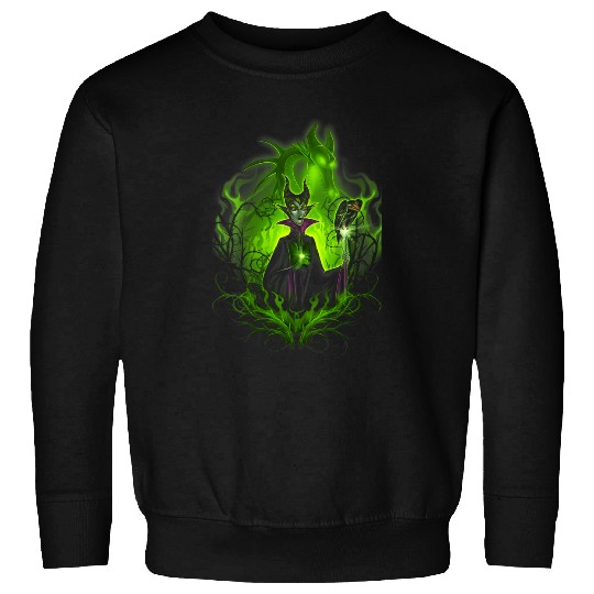 Disneyss Sleeping Beauty Maleficent Green Flame Portrait Sweatshirts