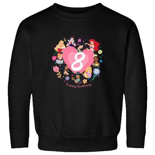 Discover Disney Princess Heart 8 Years Old Happy Eighth Birthday Sweatshirts