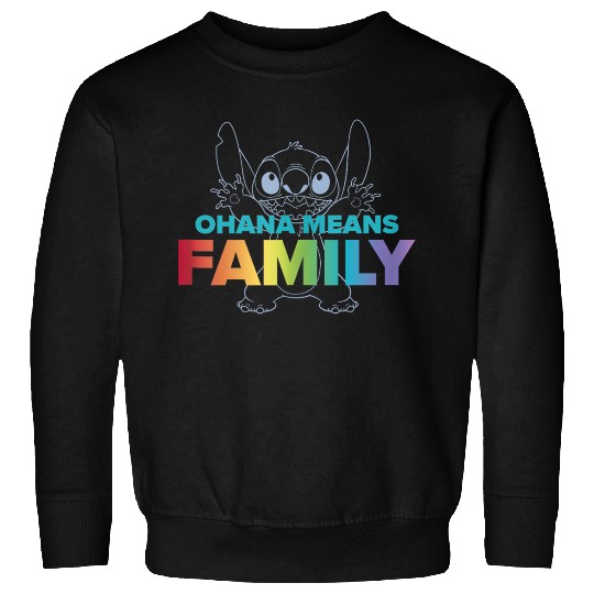 Disneyss Lilo Stitch Ohana Means Family Stitch Rainbow Pride Sweatshirts