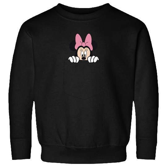 Black Disney Minnie Mouse Classic Fit  - Crew Neck Sweatshirts