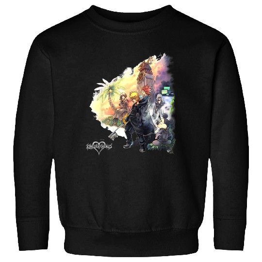 Disneyss Kingdom Hearts Characters Clock Tower Group shots Sweatshirts