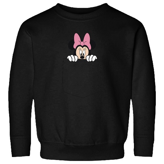 Black Disney Minnie Mouse Classic Fit  - Crew Neck Sweatshirts