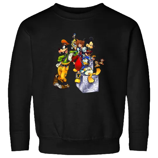 Disney Kingdom Hearts Goofy Mickey & Donald Sora Block Shot Sweatshirts
