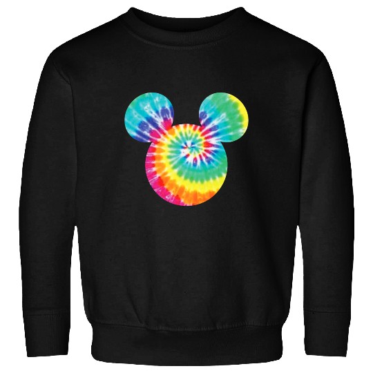 Disney Mickey Mouse Icon Rainbow Tie-Dye Short Sleeve Sweatshirts