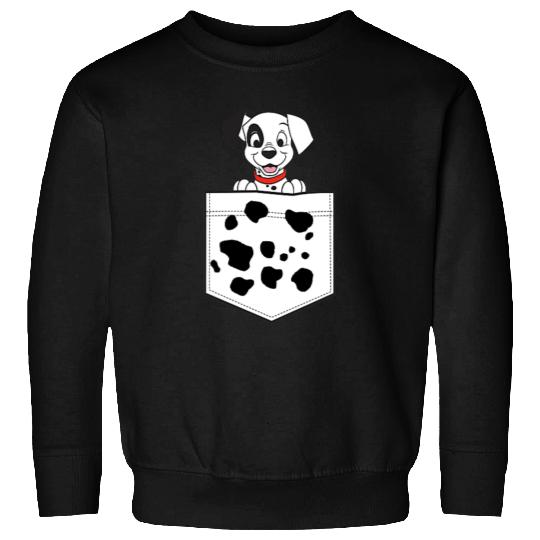 Disney 101 Dalmatians Patch Puppy Dotted Pocket Logo Sweatshirts