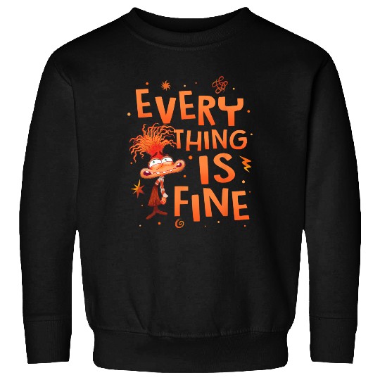 Disney Pixar Inside Out 2 Everything Is Fine Anxiety Logo Sweatshirts