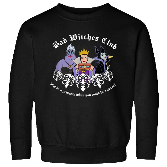 Disney Villains Bad Witches Club Epic Group Shot Chest Logo Sweatshirts