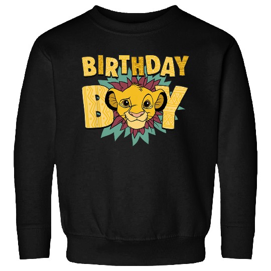 Disney The Lion King Birthday Boy Simba Big Face Chest Logo Sweatshirts