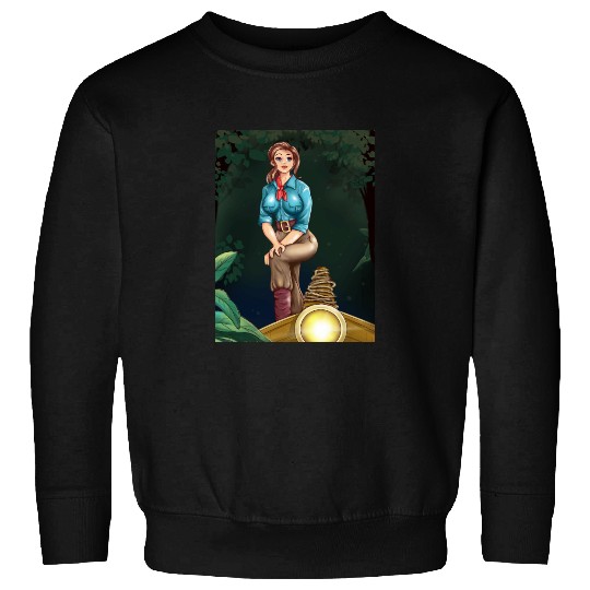 Lily Houghton Fictional Character Drawing from Disneys jungless Cruise Long Sweatshirts
