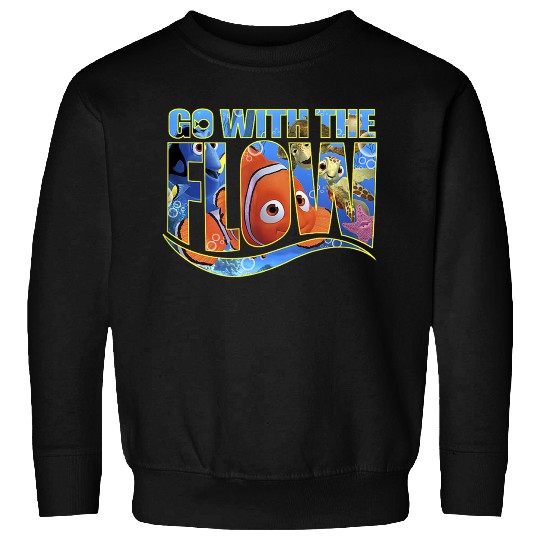Disneyss Pixars Finding Nemo Go With The Flow Logo Filled Sweatshirts