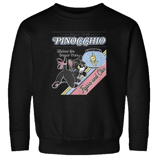 Disneyss Pinocchio Wishes Do Come True Figaro And Cleo Retro Sweatshirts