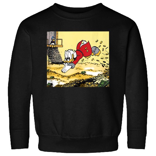 Disneyss Ducktales Scrooge Mcduck Swimming In Cash Sweatshirts