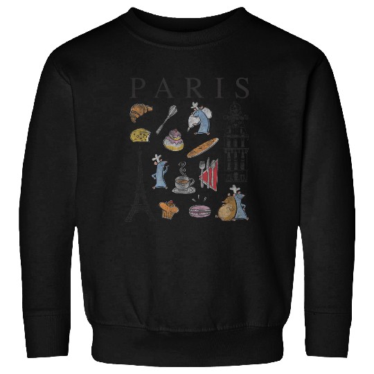 Disney Pixar Ratatouille Paris Food & Places Collage Retro Sweatshirts